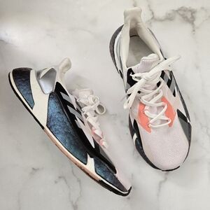 Adidas X9000l4 Girls Size 7  Sneakers Casual Shoes White Orange Metallic